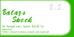 balazs speck business card